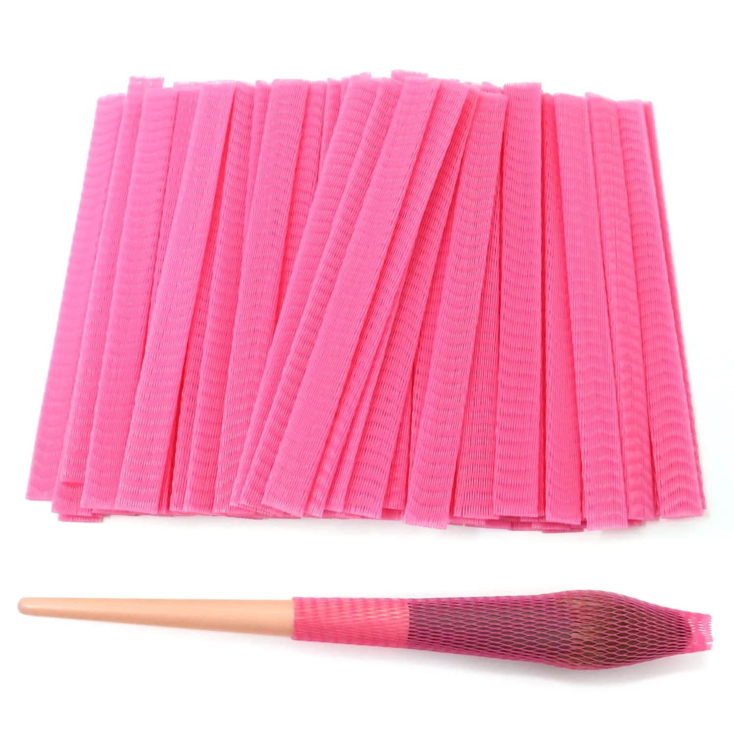 Honbay 100PCS Makeup Brush Protector Mesh Covers (12x1cm / 4.7x0.4 Inch) | Reusable Expandable Covers for Brushes & Tassels - main product image
