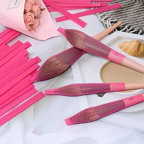 Honbay 100PCS Makeup Brush Protector Mesh Covers (12x1cm / 4.7x0.4 Inch) | Reusable Expandable Covers for Brushes & Tassels thumbnail 6