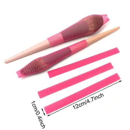 Honbay 100PCS Makeup Brush Protector Mesh Covers (12x1cm / 4.7x0.4 Inch) | Reusable Expandable Covers for Brushes & Tassels thumbnail 2