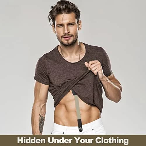 Eurzom Hidden Suspenders for Men Under Clothes Y-Back Beige 2.5cm (1 inch) Width | Airport Friendly Undergarment Use thumbnail 2