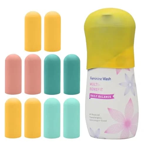 TRANOMOS 10 Pack Silicone Bottle Covers Travel Essentials for Women Men, Leak Proof, 2.2x1.18 inch | Travel Size Toiletries Accessories thumbnail 1