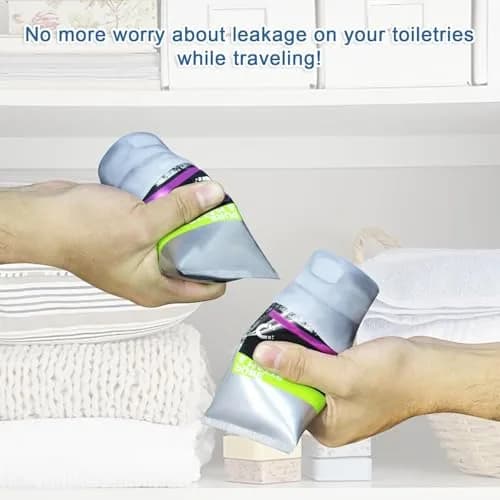 TRANOMOS Silicone Bottle Cover for Travel Toiletries | Leak Proof, Reusable, Compact thumbnail 5