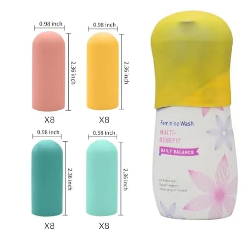 TRANOMOS Silicone Bottle Covers 32 Pack | Leak Proof Travel Essentials for Women Men thumbnail 8