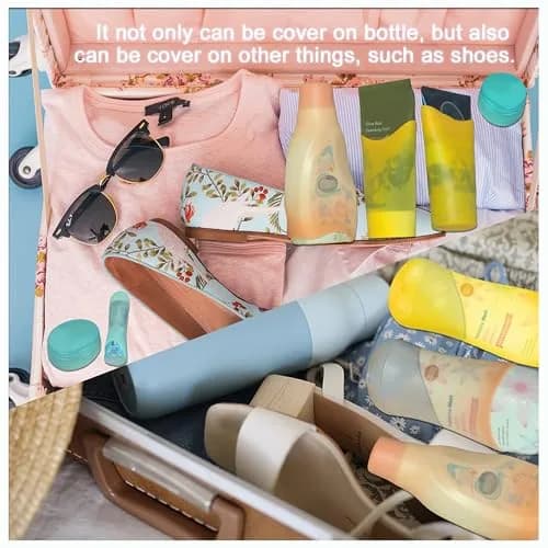 TRANOMOS Silicone Bottle Covers 32 Pack | Leak Proof Travel Essentials for Women Men thumbnail 2