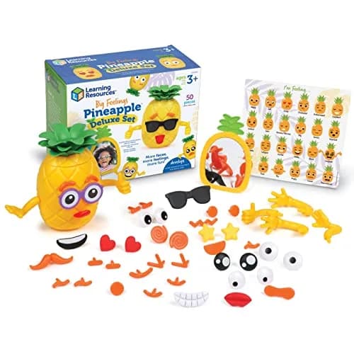 Learning Resources Big Feelings Pineapple Deluxe Set with 40 Face Pieces & Poster | Ages 3+ thumbnail 1
