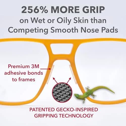 Setex Gecko Grip Thick 1.8mm Anti Slip Nose Pads for Glasses, 30 Clear Pads | Gecko-Inspired Microfiber Technology thumbnail 2