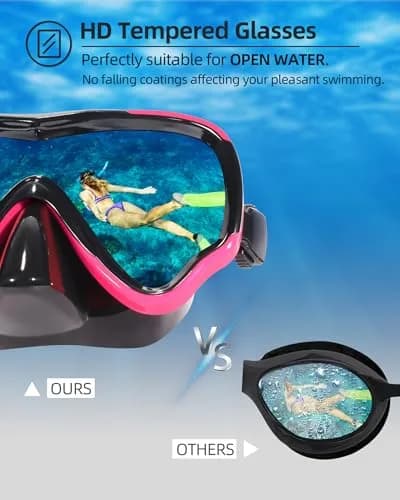 EverSport Adult Swimming Goggles with Nose Cover & Clear Wide View Tempered Glass Lens | Anti-Fog, No Leak thumbnail 4