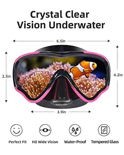 EverSport Adult Swimming Goggles with Nose Cover & Clear Wide View Tempered Glass Lens | Anti-Fog, No Leak thumbnail 7