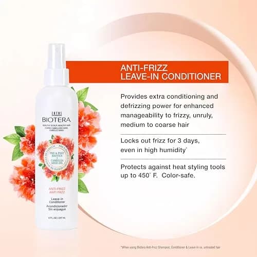 Biotera Anti-Frizz Leave-In Conditioner for Frizzy, Unruly Hair – Deep Hydration & Control, 8 Fl Oz thumbnail 2