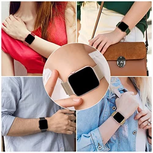 Steezrd Stainless Steel Mesh Magnetic Loop Bands for Apple Watch 38mm 40mm 41mm 42mm 44mm 45mm 49mm | Magnetic, Adjustable, Durable thumbnail 5