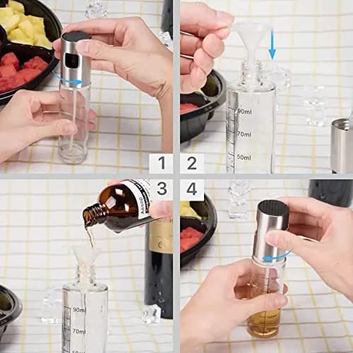 FINECE Oil Sprayer for Cooking 100ml | Stainless Steel & Glass Oil Mister for Air Fryers thumbnail 9