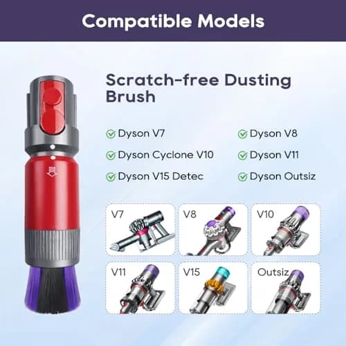 SONGRUI Scratch-Free Dusting Brush for Dyson V7 V8 V10 V11 V12 V15, 18.5 cm (7.3 in) Soft PBT Bristle Attachment thumbnail 2