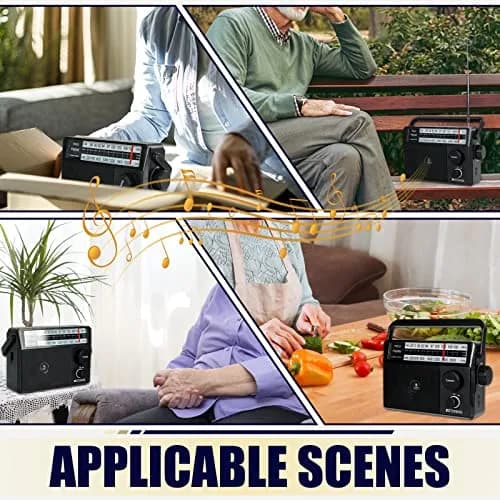Retekess TR633 AM FM Radio Portable with Best Reception, Wall Plug & External Antenna (Medium, Black) thumbnail 9