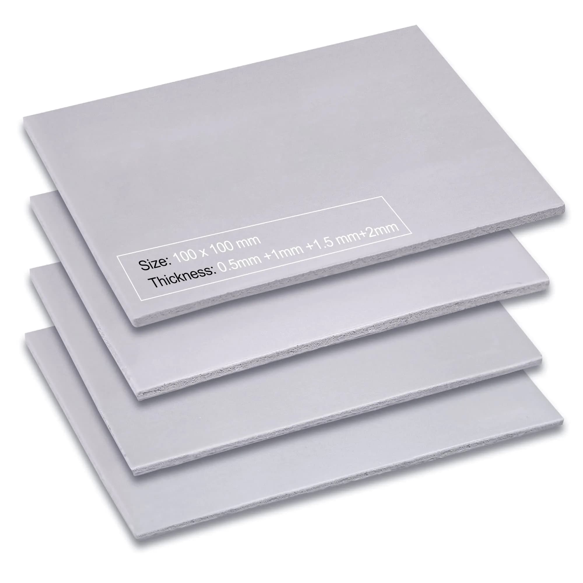Aairhut 4 Pack 13 W/m.K Thermal Pads 100x100mm | Silicone Cooling Heat Resistance for PC & Consoles - main product image
