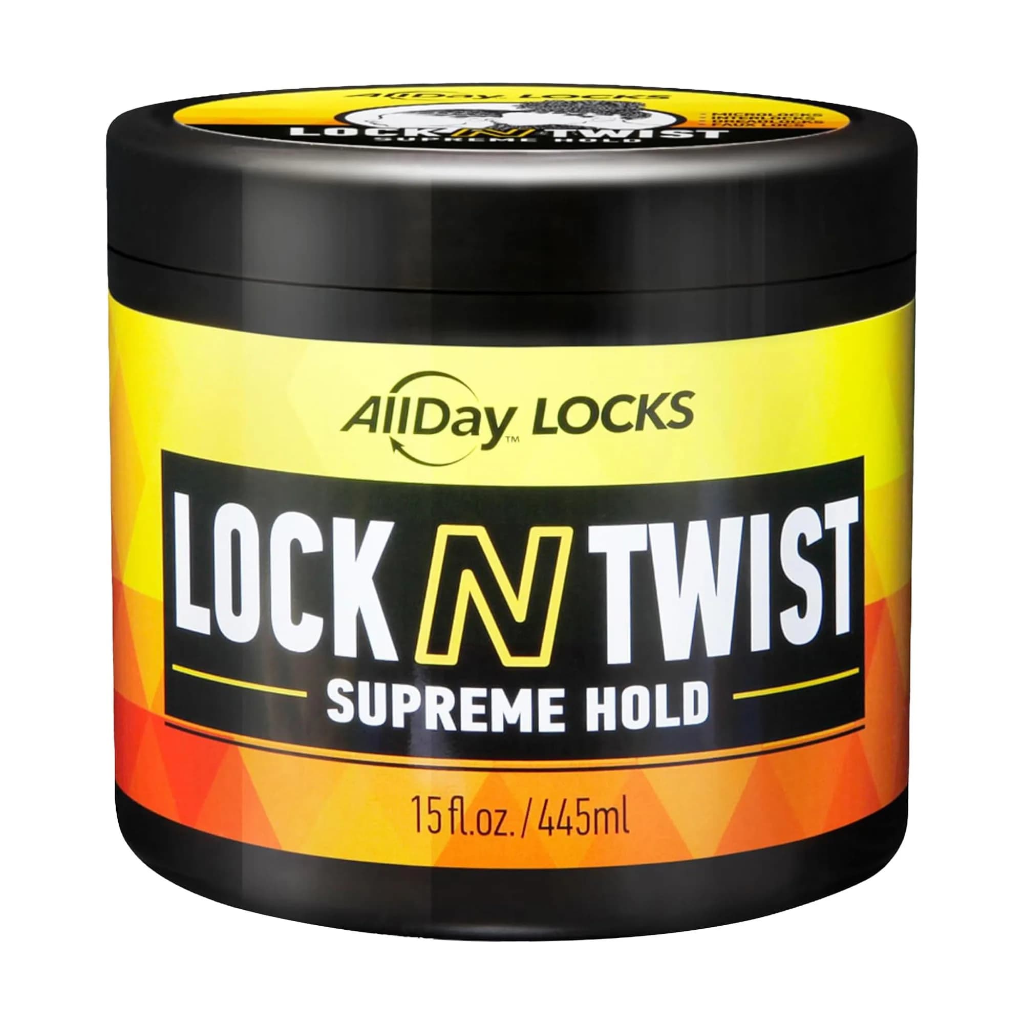 AllDay Locks Lock N Twist Supreme Hold, Edge Control, 10 Oz Jar | Maximum Styling Power for Textured Hair — Black