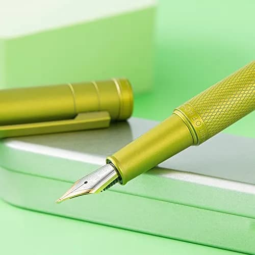 Asvine Mustard Yellow Blade Nib Fountain Pen 138mm (5.43 in) | Calligraphy Writing Instrument thumbnail 7