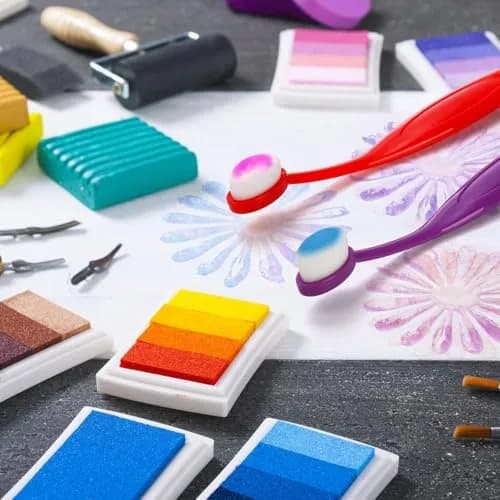 Youeon 20 Pack Art Supplies Mini Colored Ink Blending Brushes | Small Ink Blending Tools for Card Making & Painting thumbnail 5