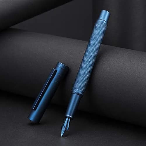 Asvine Hongdian 1851 Fountain Pen Dark Blue Blade Nib 13.8cm (5.43in) | Architect Nib for Smooth Calligraphy thumbnail 4