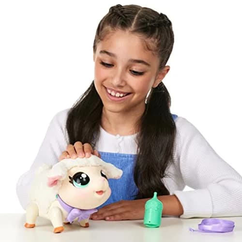 Little Live Pets Snowie The Lamb Interactive Electronic Pet Toy 25+ Sounds & Reactions | Ages 5+ (Includes 3 AA Batteries, Bottle, Leash) thumbnail 2