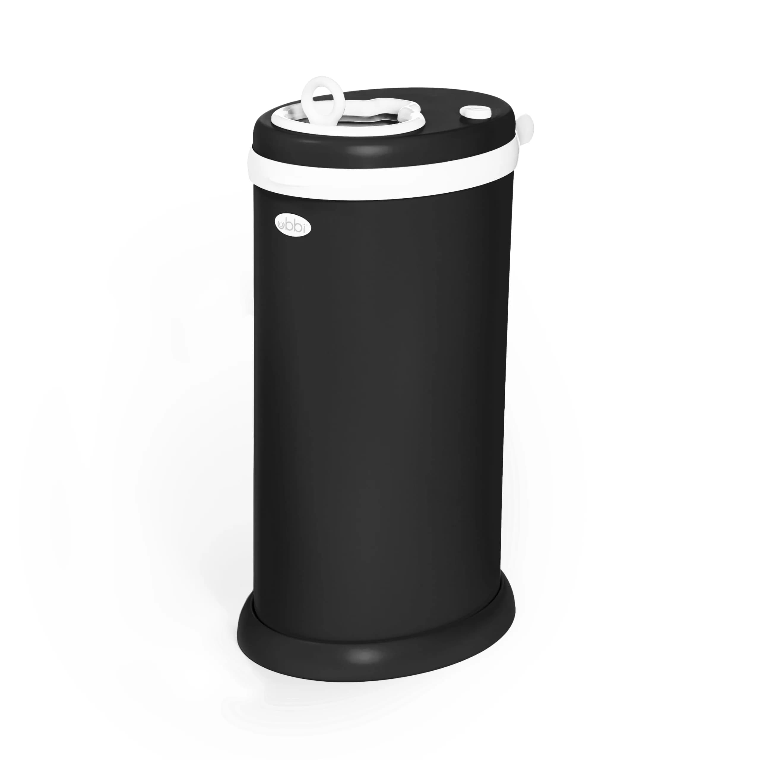 Ubbi Stainless Steel Diaper Pail No Special Bag Odor-Locking Matte Black | Nursery Essential - main product image