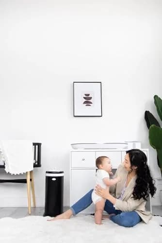 Ubbi Stainless Steel Diaper Pail No Special Bag Odor-Locking Matte Black | Nursery Essential thumbnail 7