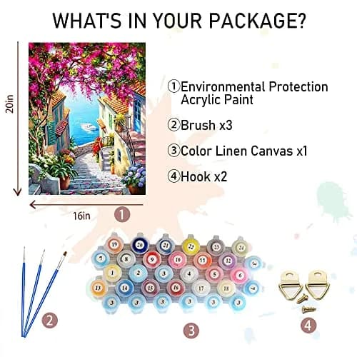 Amphol Paint by Number for Adults | Easy DIY Canvas Painting Kit 16"x20" thumbnail 7