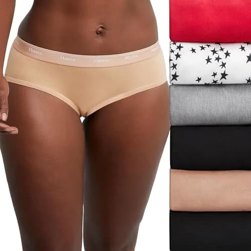 Hanes Originals Women's Hipster Panties 6-Pack | Cotton-Soft, Moisture-Wicking, Tagless Comfort (en_US) thumbnail 1