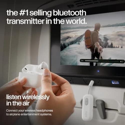 Twelve South AirFly SE Bluetooth Wireless Audio Transmitter Adapter White | Connect AirPods to Airplanes & Gym Equipment thumbnail 3
