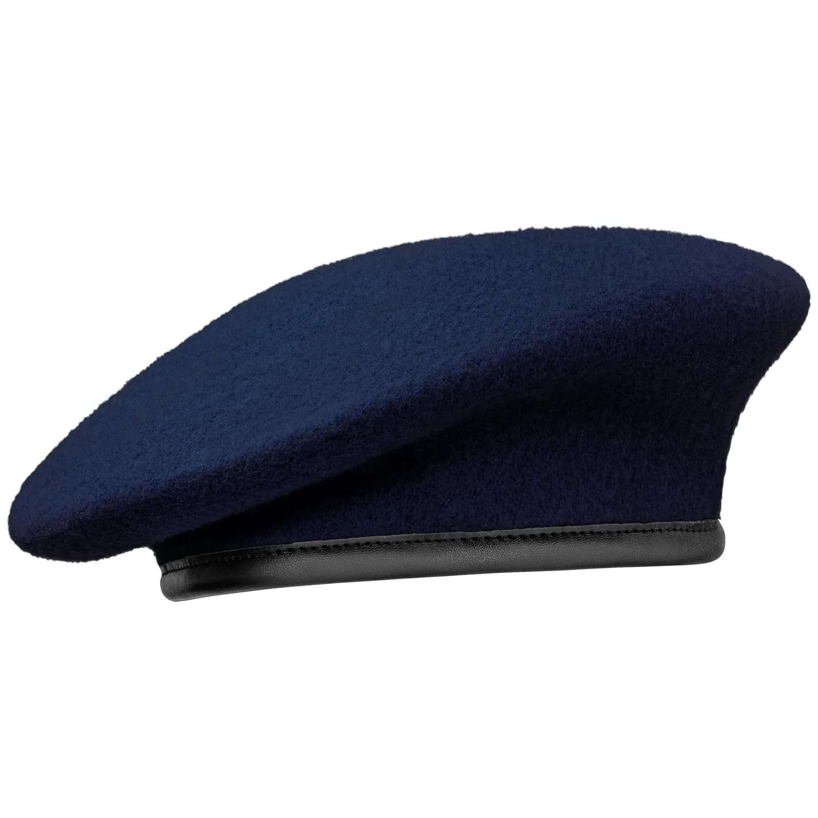 Gajaous British Military Beret Navy Blue | 100% Wool, Adjustable Fit, Leather Sweatband