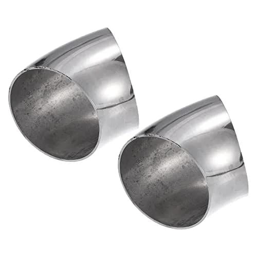 X AUTOHAUX 2pcs OD 2.5 Inch 45 Degree Exhaust Elbow Pipe | Durable Stainless Steel, Universal Fit thumbnail 1