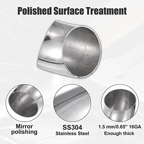 X AUTOHAUX 2pcs OD 2.5 Inch 45 Degree Exhaust Elbow Pipe | Durable Stainless Steel, Universal Fit thumbnail 4