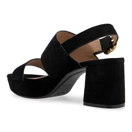 Aerosoles Camera Black Suede 11 B (M) | Platform Heel, Cushioned Insole, Buckled Strap, Supportive Comfort thumbnail 9