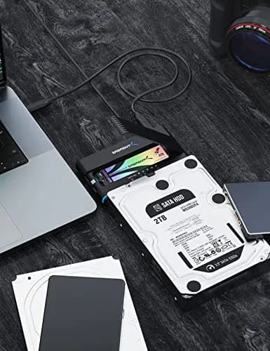 SABRENT USB-C M.2 NVMe + 2.5/3.5in SATA SSD/HDD Adapter (DS-UCMH) 40g (1.4oz) | Tool-Free Cloning & 10Gbps Transfer thumbnail 7