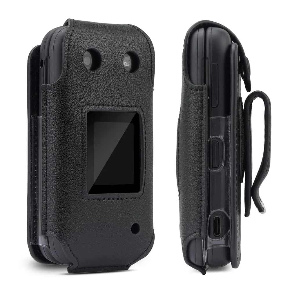 BELTRON Leather Fitted Case for Nokia 2760, Nokia 2780 Flip Phone | Secure Leather Cover with Belt Clip - main product image