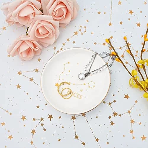 Homlouue Pisces Zodiac Ring Dish 10.9cm (4.3") | Ceramic Astrology Jewelry Organizer Tray for Women Girls thumbnail 3