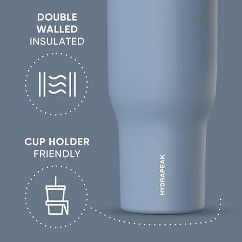 Hydrapeak Voyager 40oz Insulated Tumbler with Handle & Straw Lid | Leak-Resistant Stainless Steel Travel Cup for Work & Gym thumbnail 4