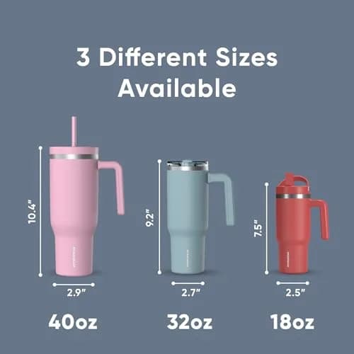 Hydrapeak Voyager 40oz Insulated Tumbler with Handle & Straw Lid | Leak-Resistant Stainless Steel Travel Cup for Work & Gym thumbnail 5