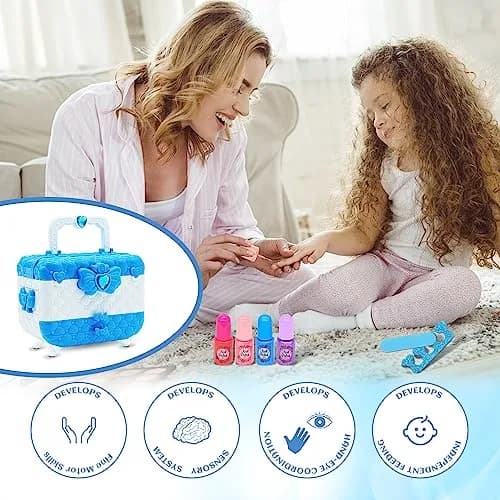 Mrabbitoo Kids Makeup Set for Girls 57 Pcs | Non-Toxic Washable Play Makeup Kit with Case thumbnail 2