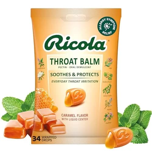 Ricola Throat Balm Caramel Herbal Throat Drops - 34 Count | Swiss Alpine Herbs for Gentle Voice Care thumbnail 1