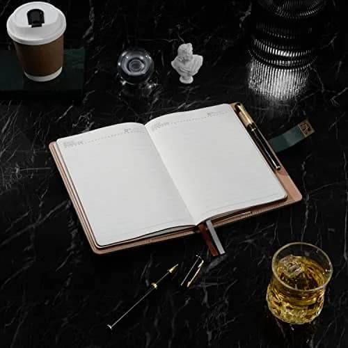 ZXHQ Lock Diary A5 21.5cm x 15cm (8.5 x 5.9 Inch) Dark Blue | Vintage Lockable Journal with Pen, 260 Pages thumbnail 6