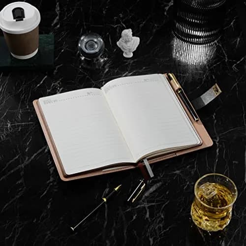 ZXHQ A5 Lock Diary with Pen Set, 260 Pages Refillable Leather Hardcover, 15.6 x 23 cm (5.9 x 8.5 inch) | Secure Password Lock for Privacy thumbnail 4