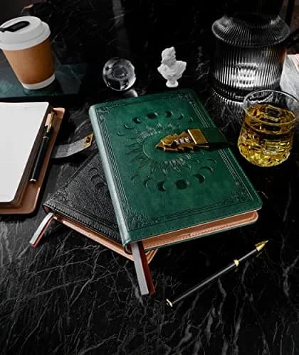 ZXHQ A5 Lock Diary with Pen Set, 260 Pages Refillable Leather Hardcover, 15.6 x 23 cm (5.9 x 8.5 inch) | Secure Password Lock for Privacy thumbnail 8