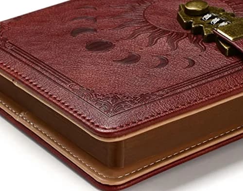 ZXHQ Lockable Journal for Women & Men A5 240 Pages Refillable Leather Notebook with Lock and Pen | Vintage Brown thumbnail 2