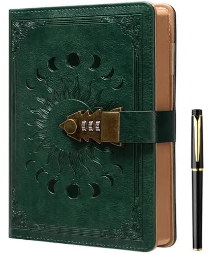 ZXHQ Lock Journal with Pen, A5 Refillable Diary with Combination Lock, 224 Pages | Secure Personal Organizer thumbnail 1