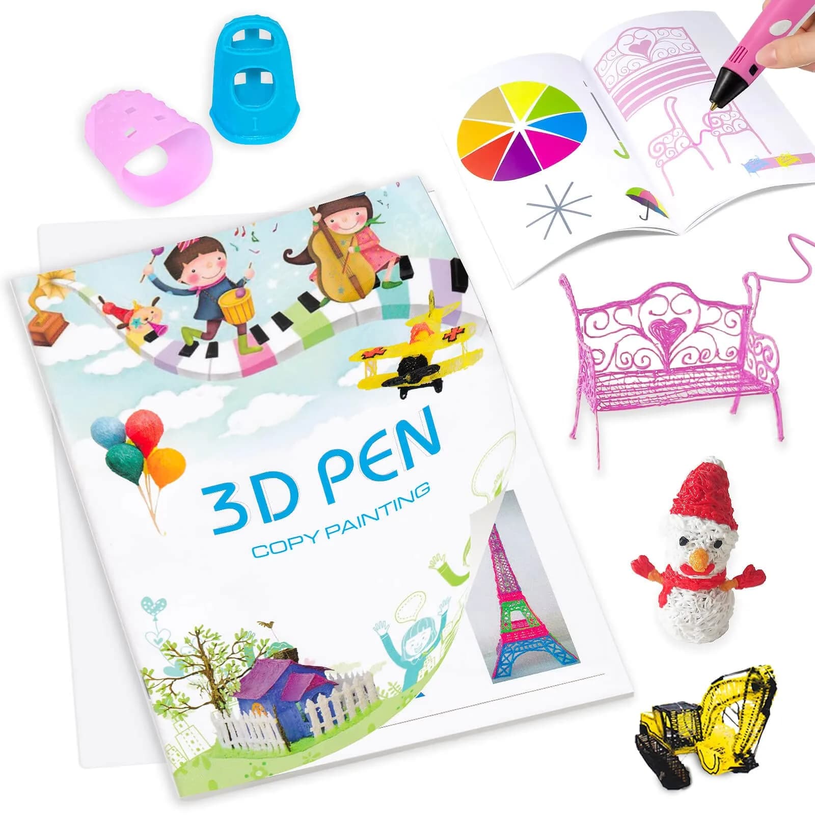 Vomika 3D Pen Painting Drawing Book, 40 Pattern Templates | Kids & Artists, Easy to Use, 40 Cartoon Patterns — Good Time