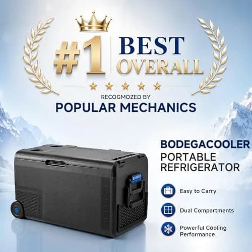 BODEGA 12V Car Refrigerator 40 Quart Portable Freezer APP Control | Dual Compartments, -4℉-68℉, 38L thumbnail 2