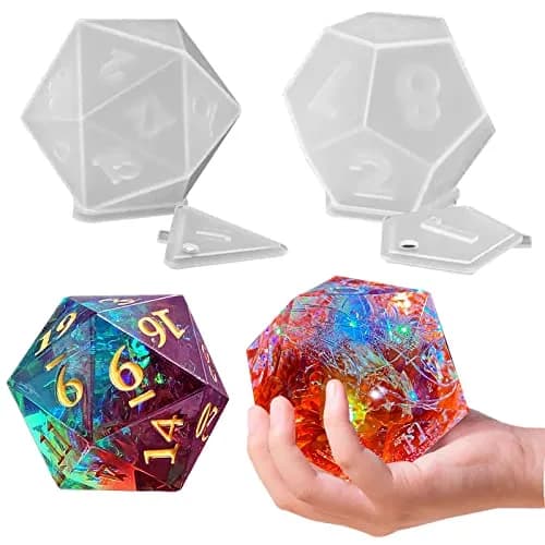 Wehous Large Dice Resin Molds 2 Styles | Silicone Dice Mold for Epoxy Resin & DIY Home Decor thumbnail 1
