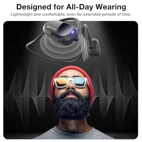 Purity Air Open Ear Wireless Headphones with Dual Mic | 15mm Drivers, IPX5 Water Resistant thumbnail 3