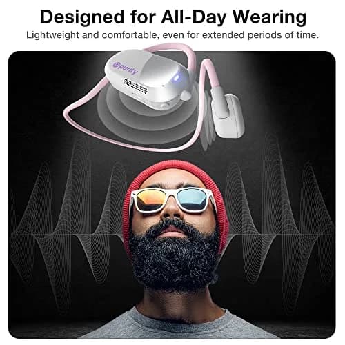 Purity Air Open Ear Wireless Bluetooth Earbuds with Dual Mic | Secured Long Wearing Comfort, Sports Sweat Resistant (White/Lilac) thumbnail 3