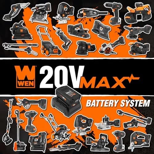 WEN 20V Max Cordless 6.5-Inch Track Saw | Brushless, Variable Speed, Two 4.0 Ah Batteries thumbnail 7